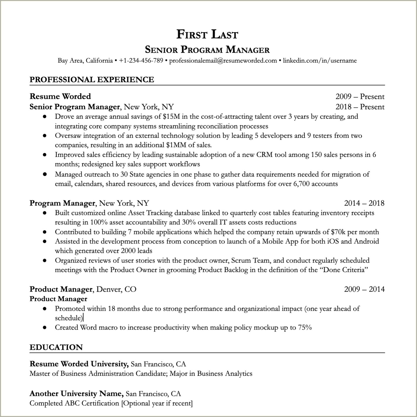 1 Job But Not Relevant Work Experience Resume