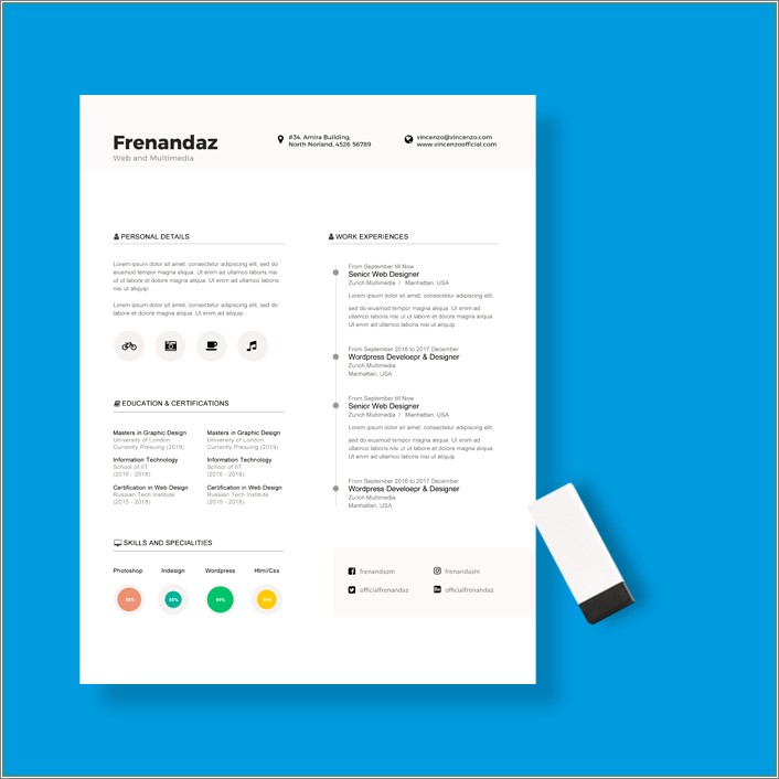 1 Page Resume Template Word Free