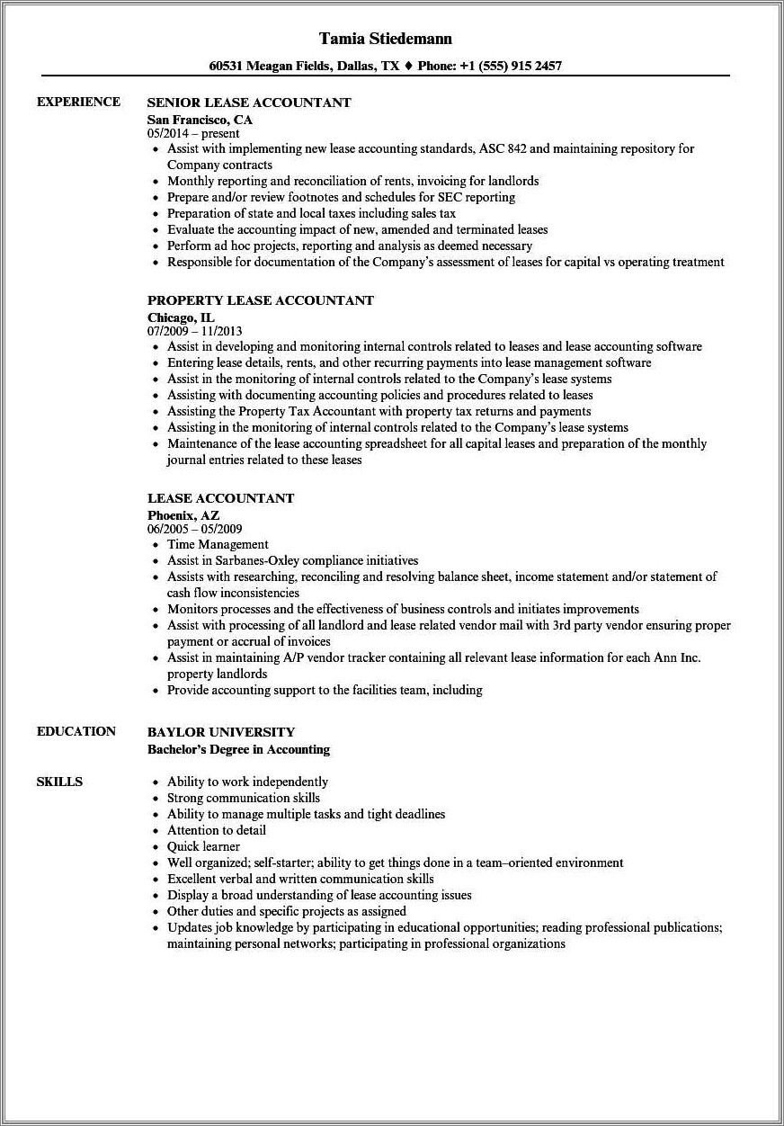 Accounts Officer Job Description For Resume
