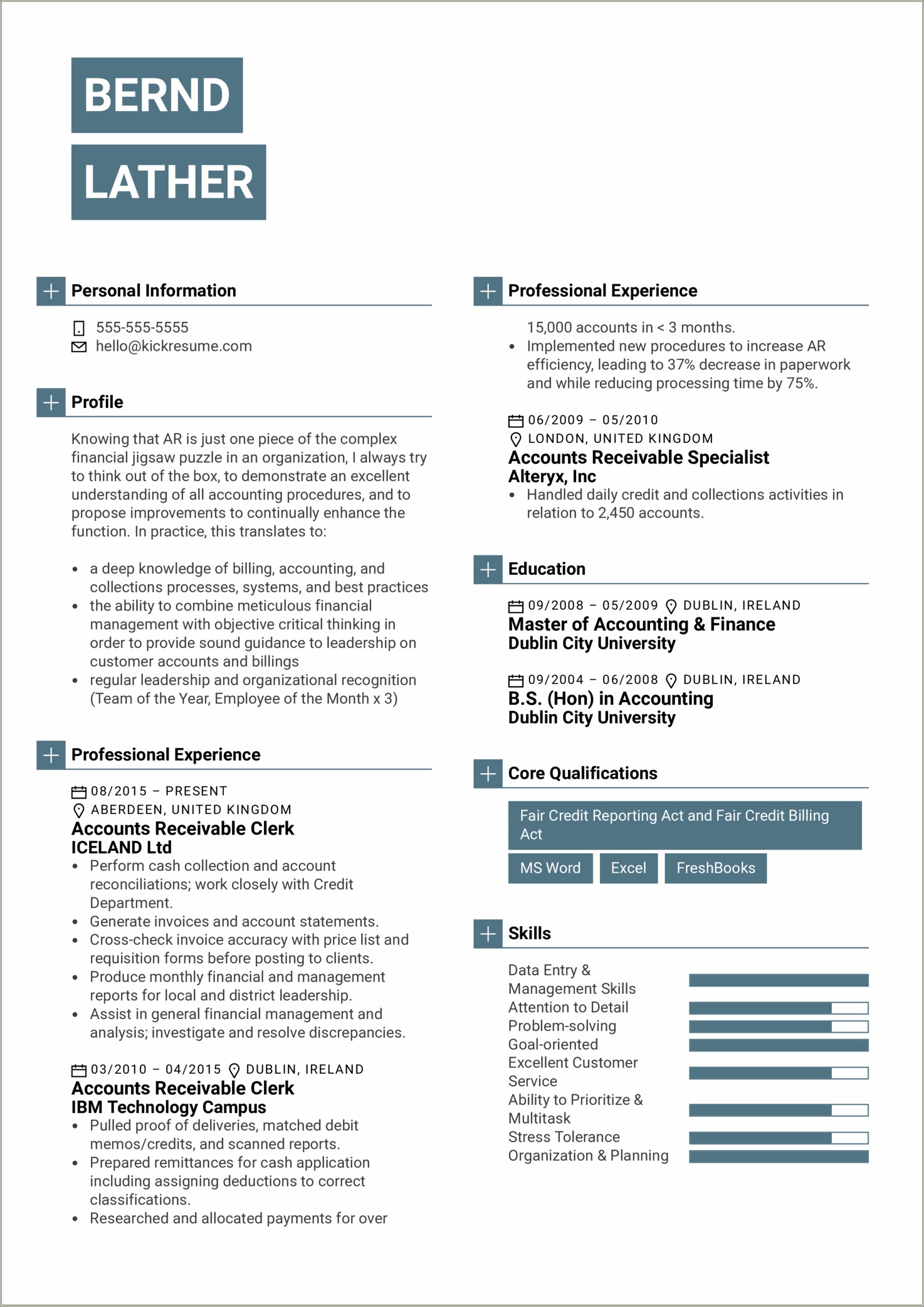 Accounts Receivable Job Description On Resume