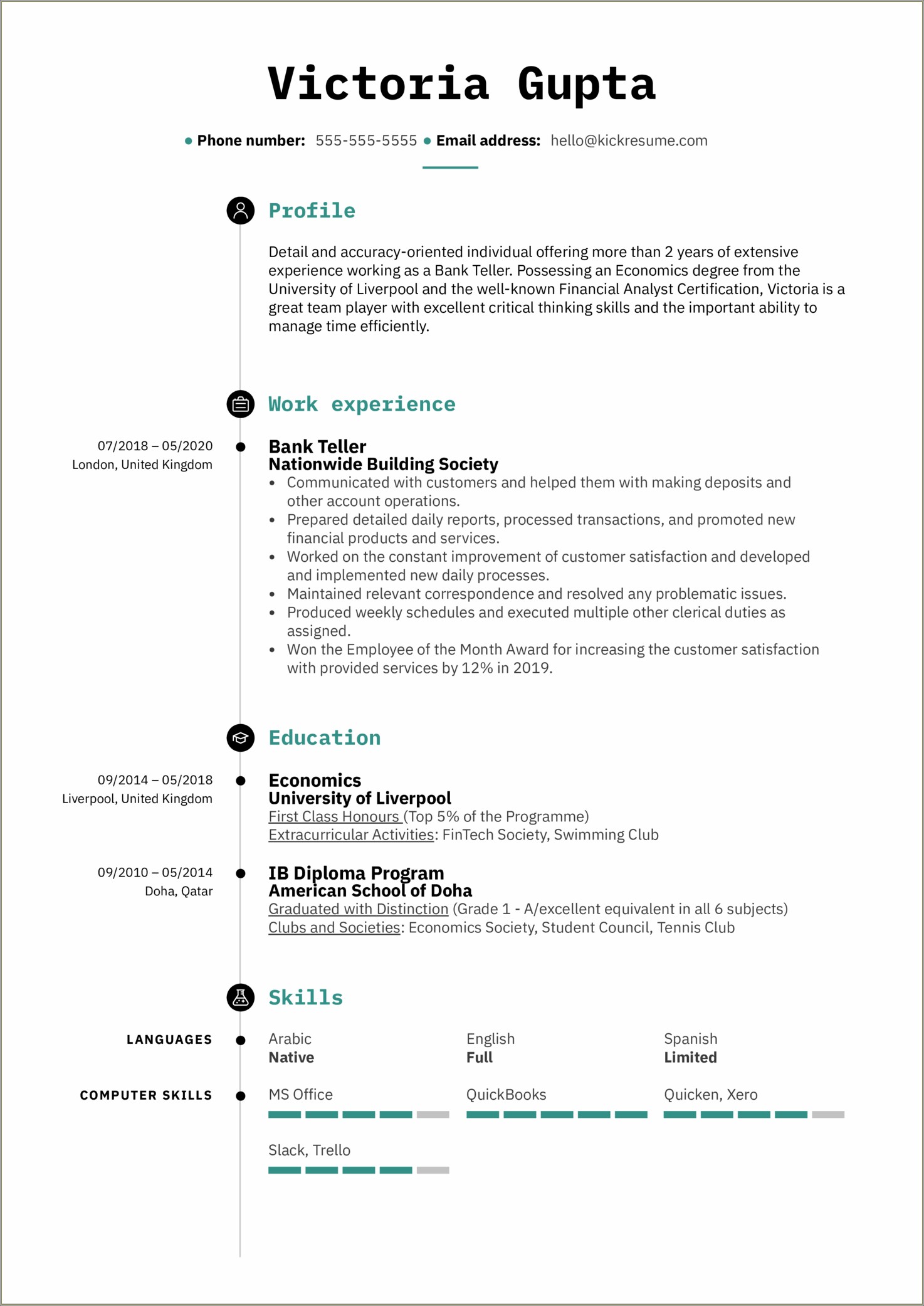 Bank Teller Skills And Abilities For Resume