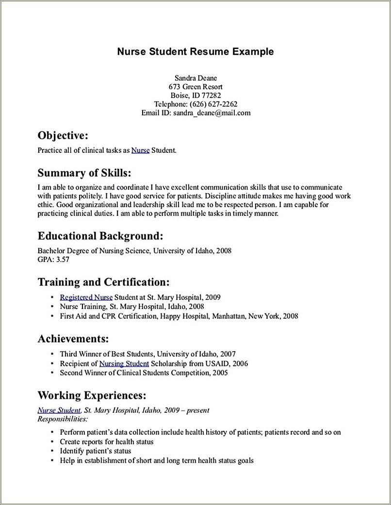 Best Objective For Nurse Resume Examples