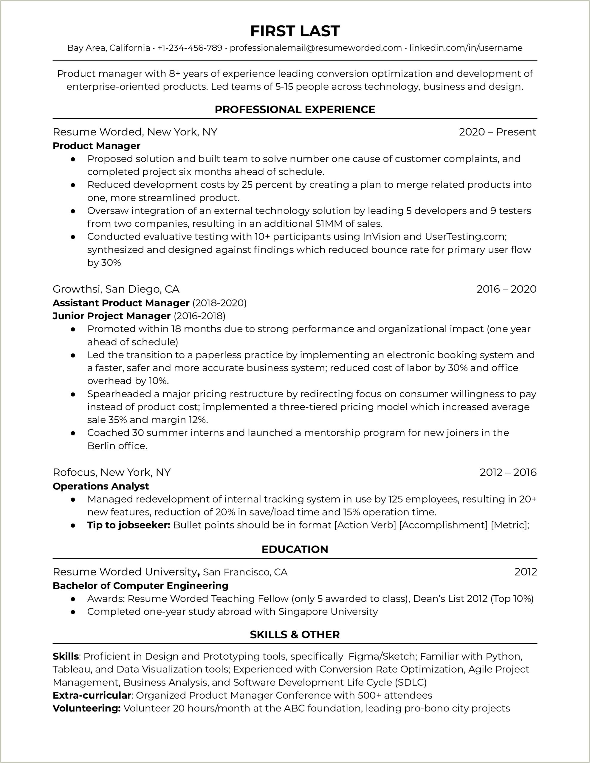Best Proffesional Skills For A Production Resume