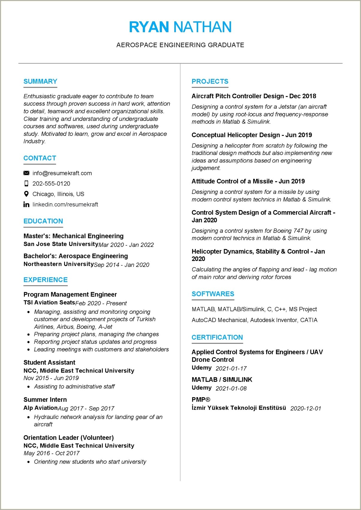 Boeing Intern Resume Examples With Summary Statement