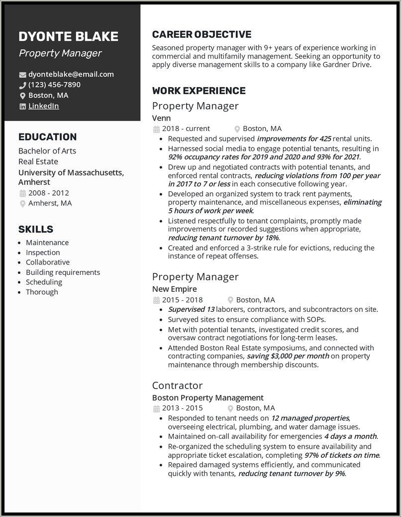 Commercial Real Estate Agent Job Description Resume