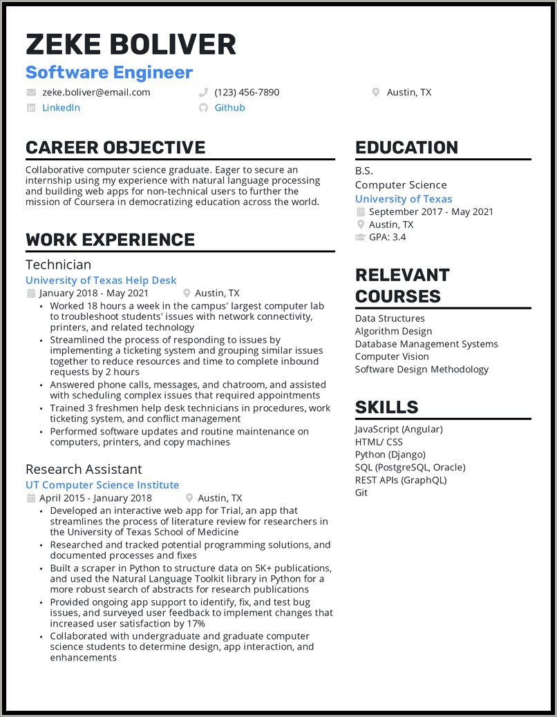 Computer Engineering Resume Examples With No Experience