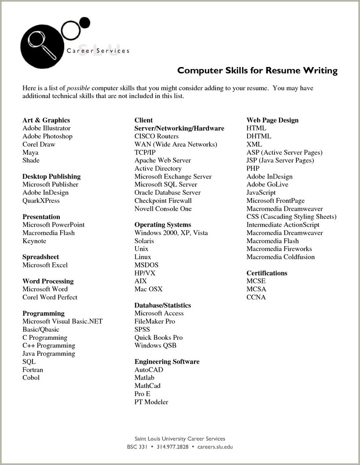 Computer Skills You Should List Resume