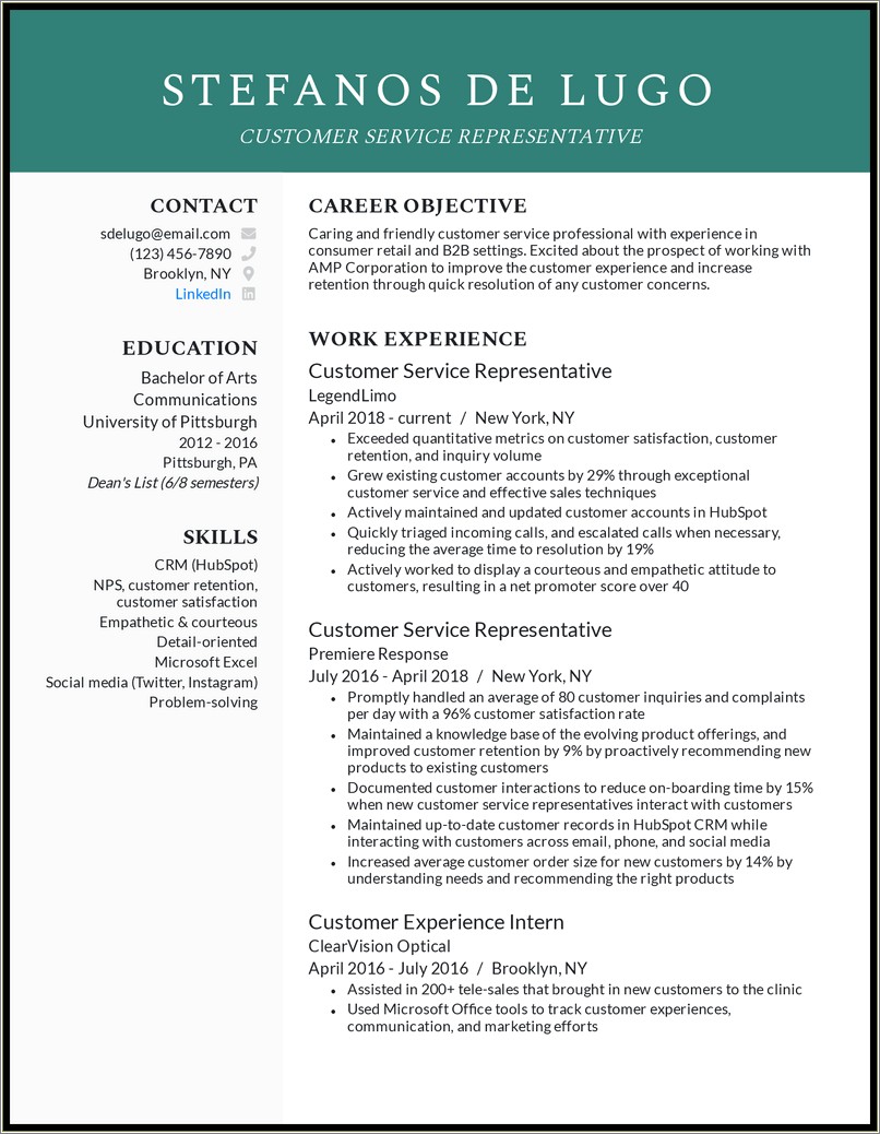 Customer Service Executive Job Description Resume
