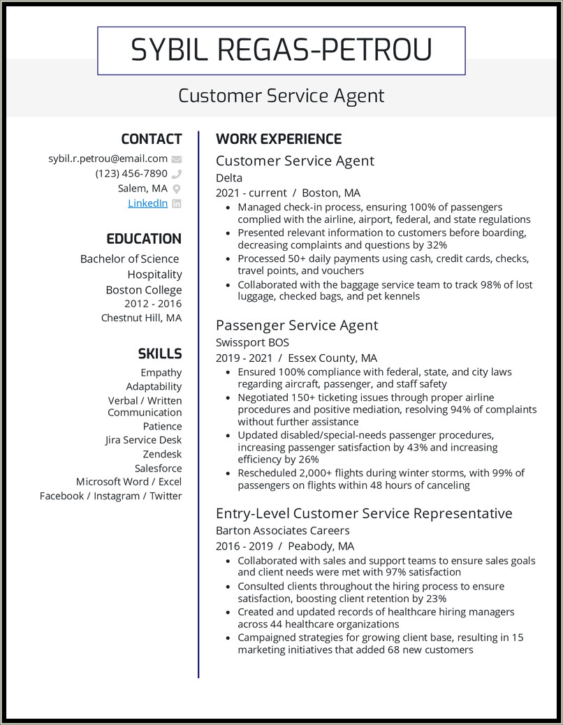 Describe Customer Service Skills In Resume