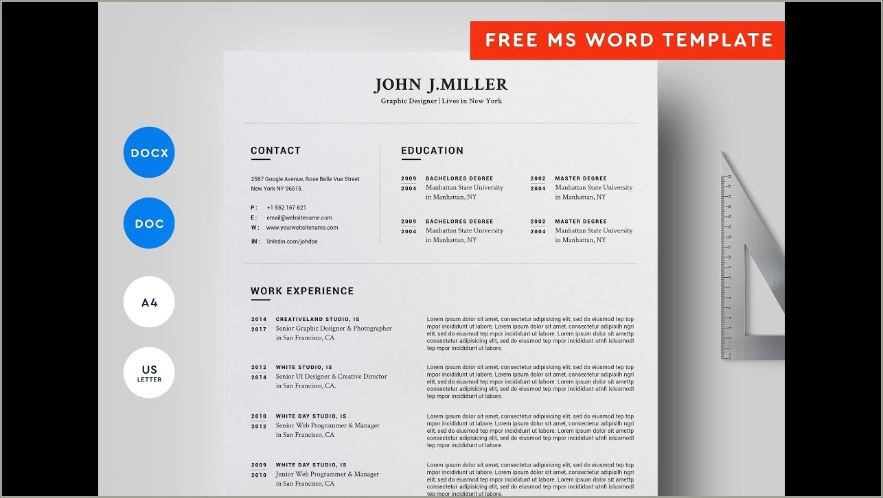 Download A Resume Template In Microsoft Word