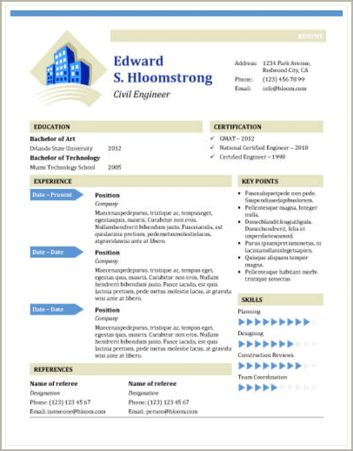 Download Resume Template For Word 2010