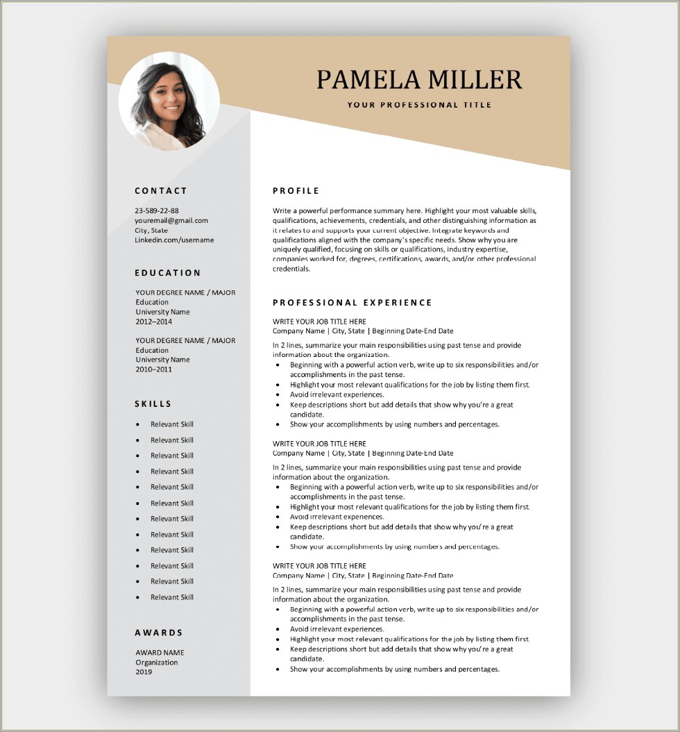 Download Resume Templates For Word Free