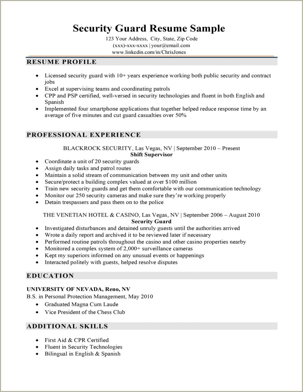 First Officer Job Description For Resume