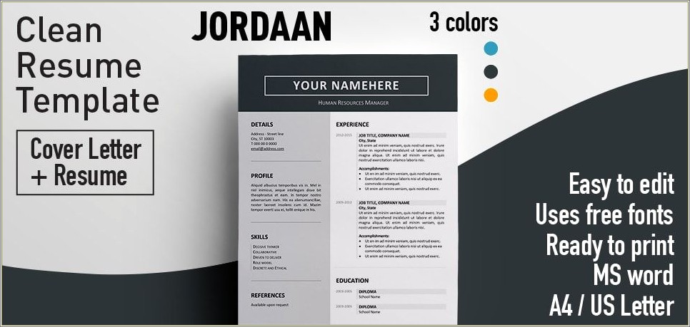 Free Resume Cover Letter Template Microsoft Word