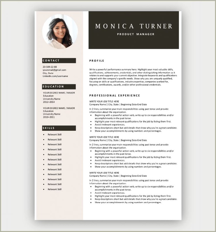 Free Resume Templates Free Download For Microsoft Word