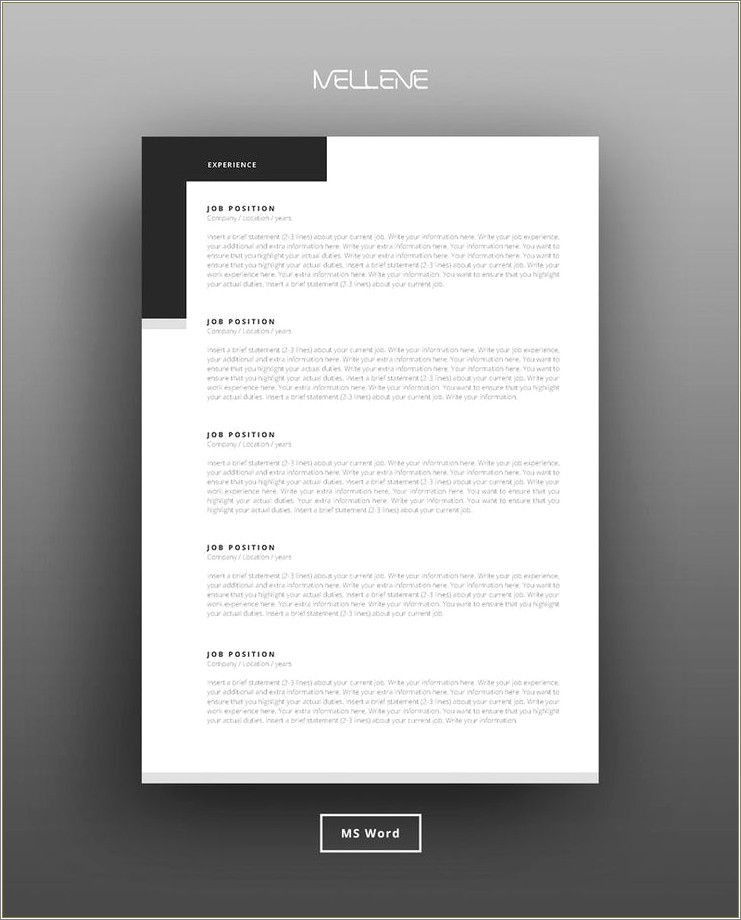 Free Word Resume Templates Modern For Mac