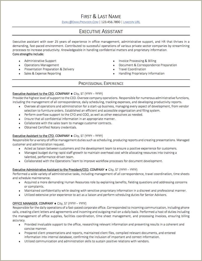 Good Skills For Admin Assistant Resume