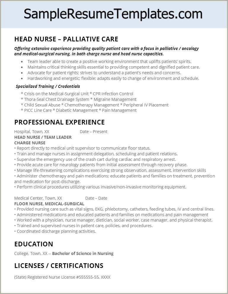 Hospice Caregiver Job Description For Resume