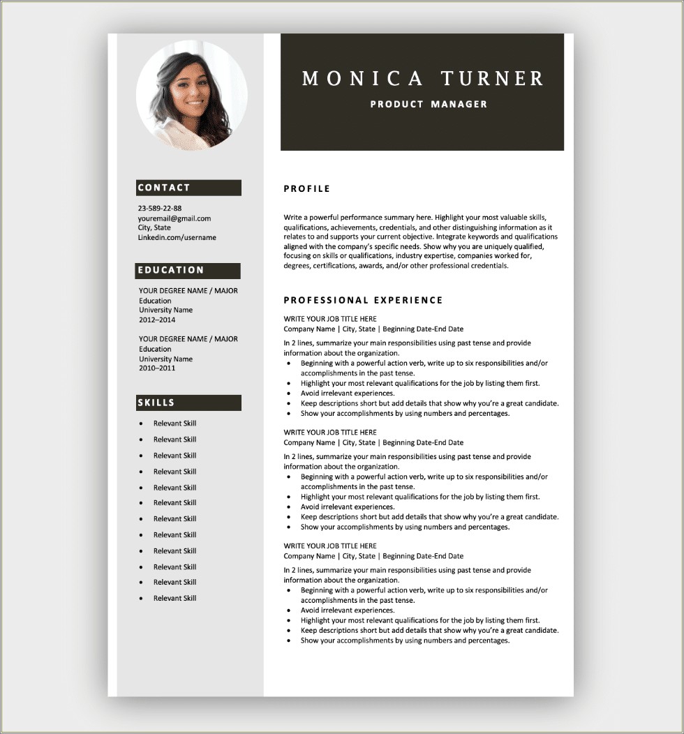 Is There A Resume Template In Word