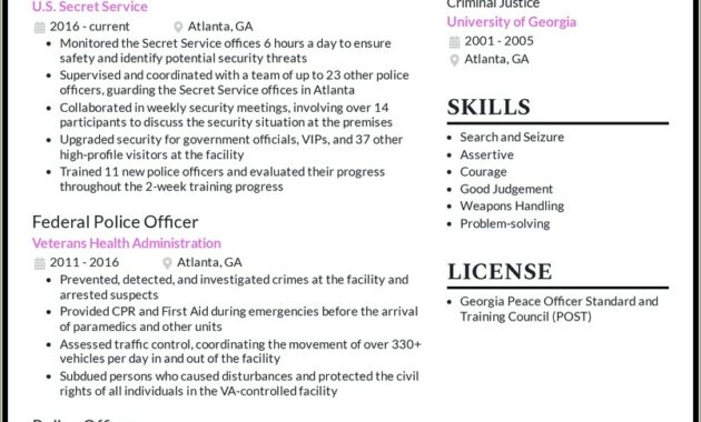 Jobs Good For Resume On Police Officer