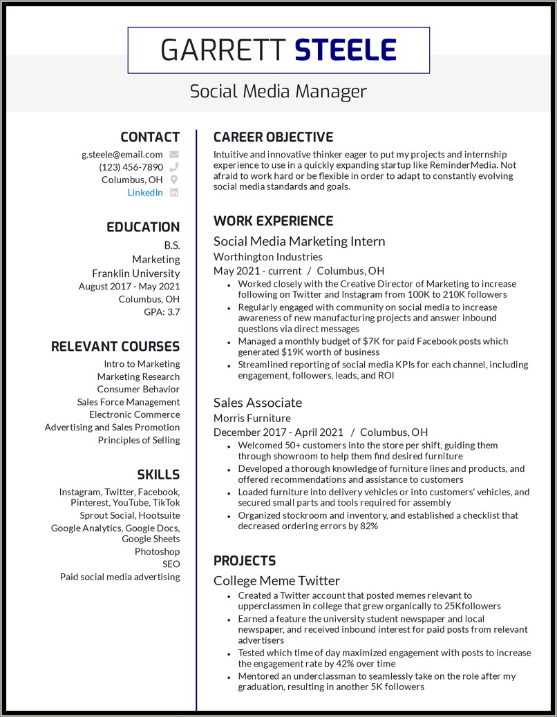 List Social Media Skills On Resume