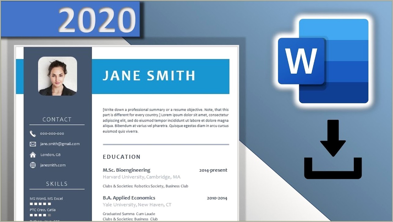Microsoft Word Resume Template With Picture