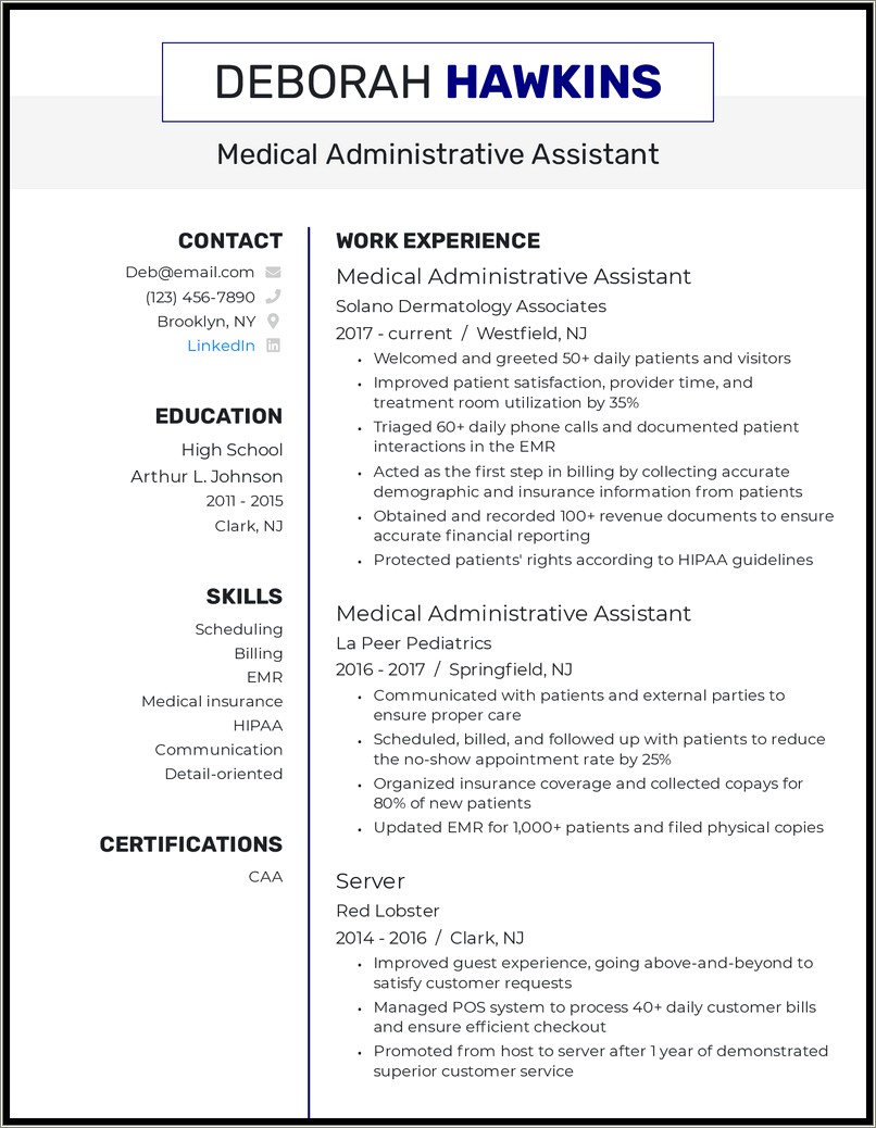 Professional Summary For Resume Administrative Officer