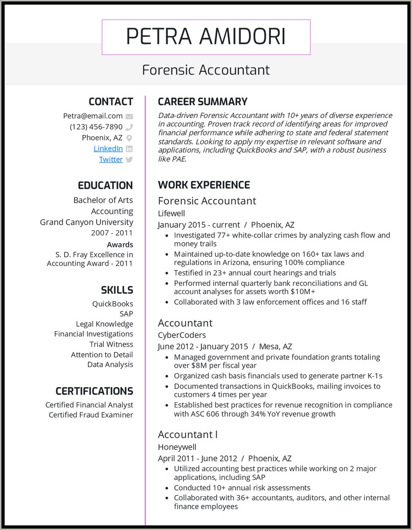 Public Accounting Job Description For Resume