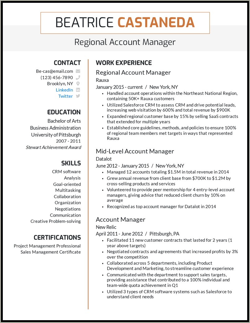 Real Estate Accounting Manager Resume Sample