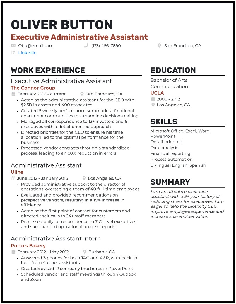 Administrative Officer Jobs Descriptions Resume