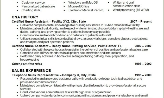 Free Resume For Nursing Assistant