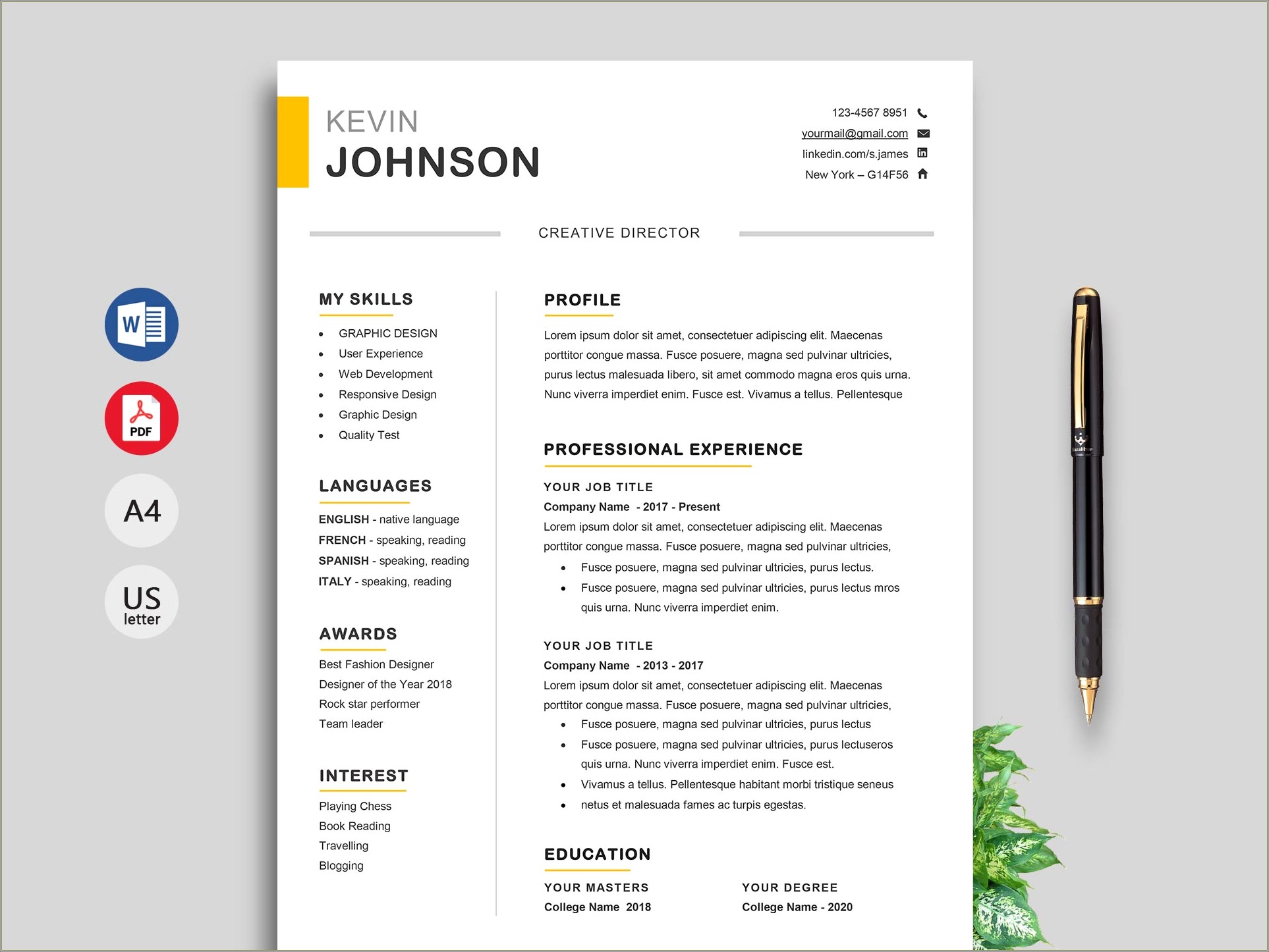 The Best Template For Resume In Word