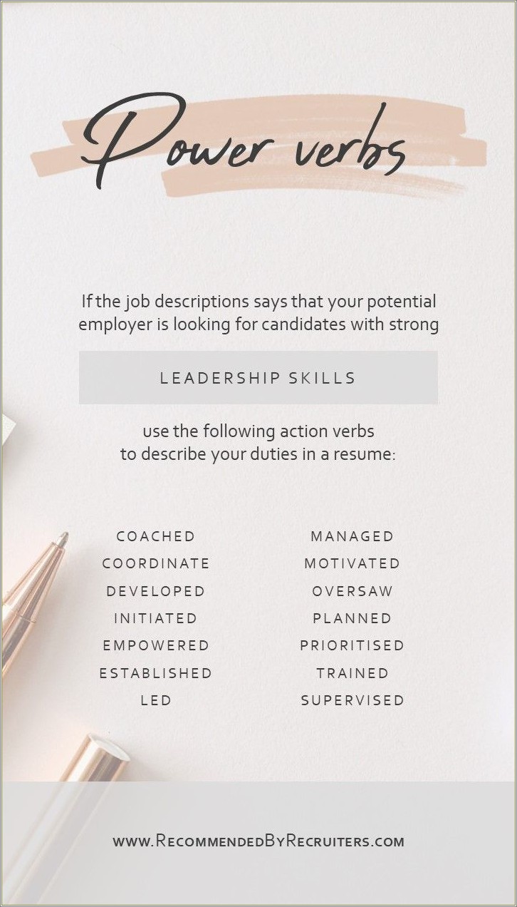 Words To Describe Leadership Skills In Resume
